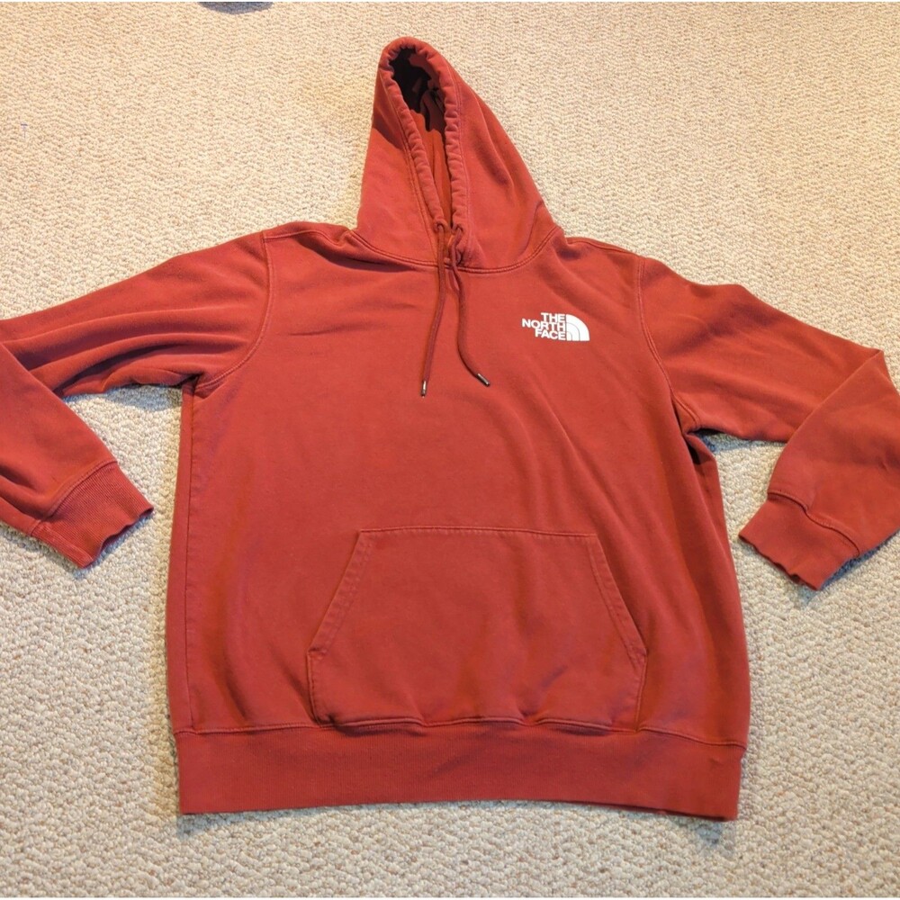The North Face Evolution Box NSE Pullover Hoodie Sweatshirt Mens L Burgundy
